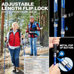 Covacure trekking poles quick-lock-system for fast height adjustments