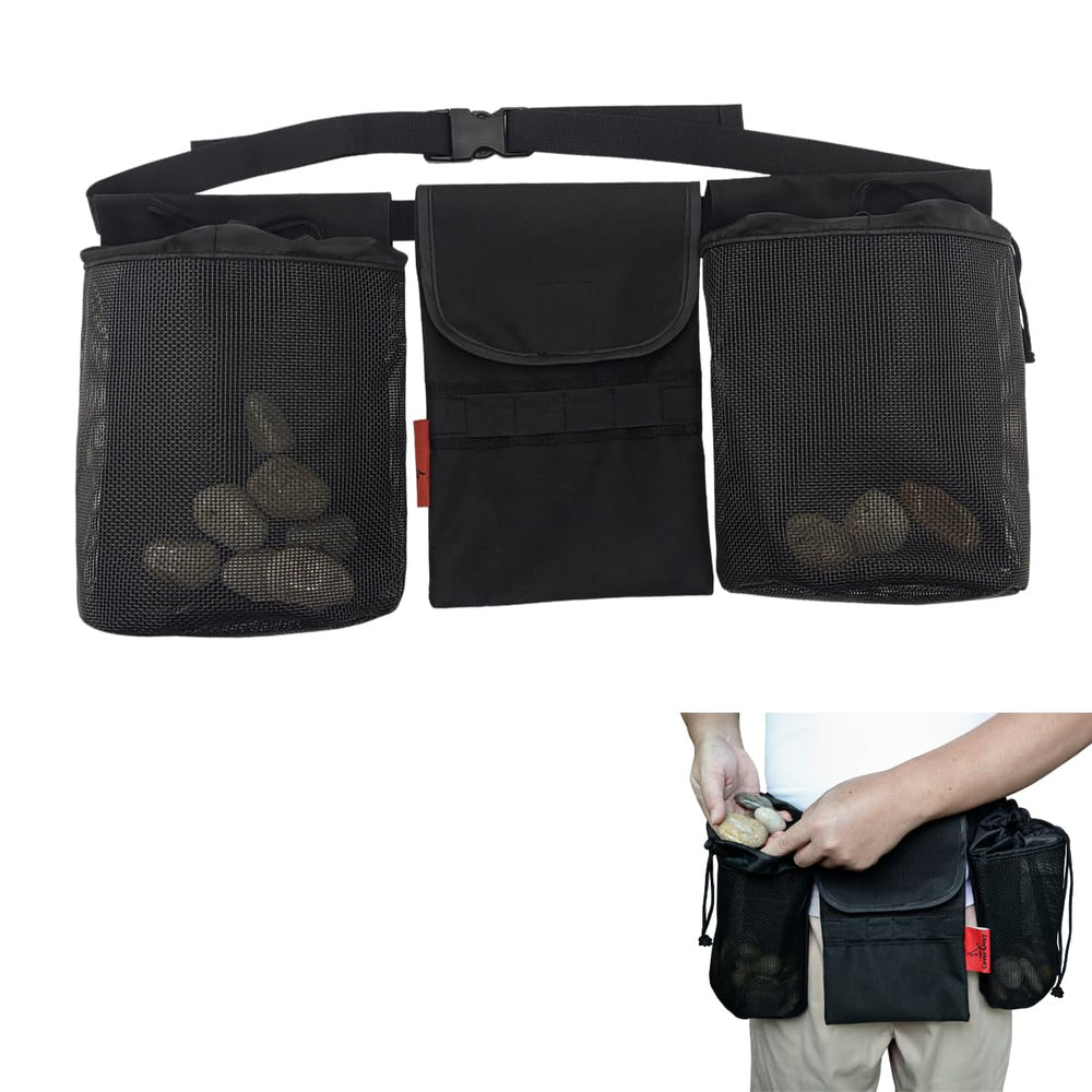 Cover Geny rock-foraging belt with adjustable waistband for a secure, comfortable fit.