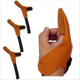 Close-up of cowhide finger glove showing anti-slip texture