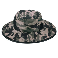 Hidden mesh detail on CozyCabin head net hat in gray camouflage