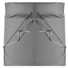 Cozysilk GANNAFEE liner with left-side zipper for easy bed access during travel.