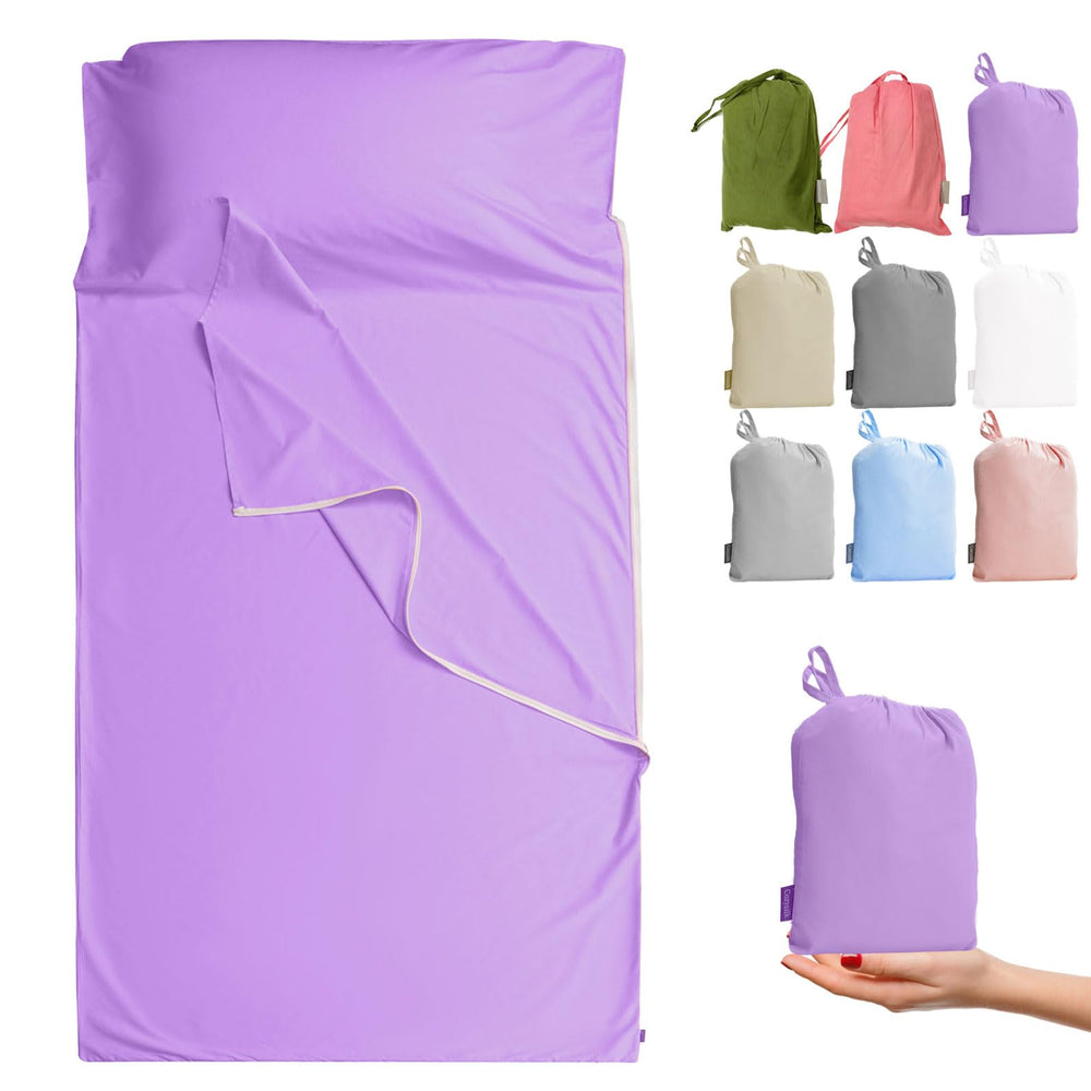 Cozysilk GANNAFEE sleeping bag liner left-side zipper enabling easy entry.