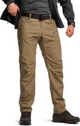 CQR Men's Flex Stretch Pants show water-resistant ripstop fabric for light outdoor use