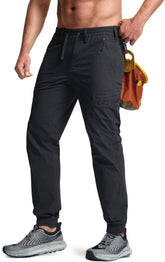 CQR men's hiking pants front view in Ascend Peak Black for versatile outdoor wear.