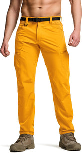 CQR Men's Quick Dry Tactical Pants front view in amber for all-day outdoor comfort.
