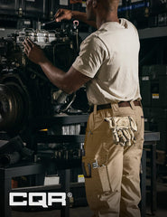 CQR men's quick-dry work pants side profile with cargo pockets for gear