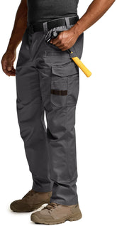 CQR men's quick dry work pants front view shows moisture-wicking comfort.