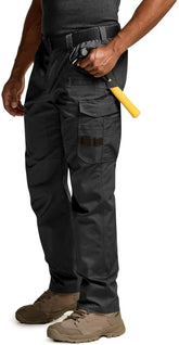 CQR men's quick dry work pants front view highlight rugged outdoor durability.