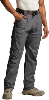 CQR Men's Quick Dry Work Pants front view show breathable, fast-drying fabric.
