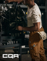 CQR men's quick dry work pants with multi-pocket layout for tool carrying
