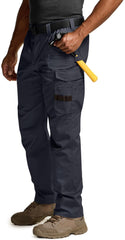 CQR men's quick dry work pants navy front view for all-day outdoor durability