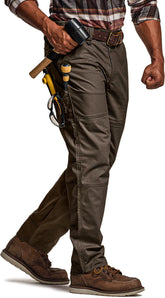 CQR men's quick dry work pants waist-buckle shows belt compatibility for secure daily wear