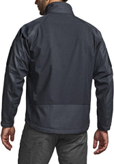 CQR Men's Tactical Softshell Jacket side-vent view showcasing mobility and airflow