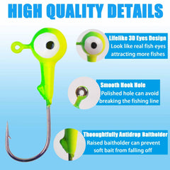 Crappie jig lure painted with 3D eyes for 3/8 oz