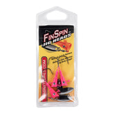 Crappie Magnet pink fin spin jighead with spinning blade for action on retrieve