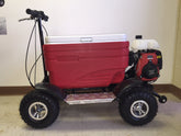 Crazy Coolers red 4Stroke engine delivers reliable power for on- and off-road adventures.