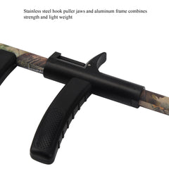 Stainless steel hook puller jaws and aluminum frame