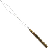 Creative Angler bobbin threader in use guiding thread through a fly tying bobbin.