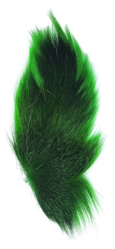 Creative Angler Full Bucktails in green, close-up of durable, color-fast hair for versatile flies.