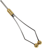 Creative Angler Jig Bobbin in metal for fly tying holding a spool of thread