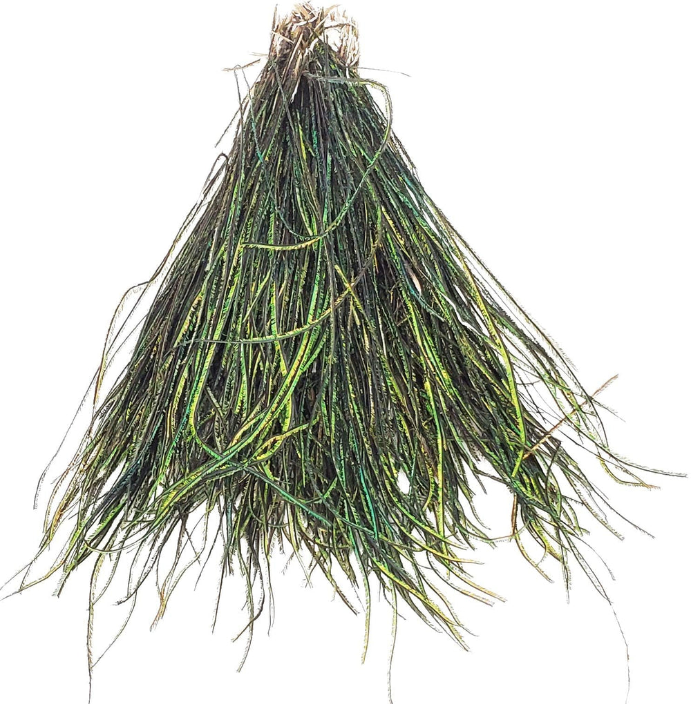 Creative Angler Strung Peacock Herl bulk, natural fibers ideal for durable fly tying.