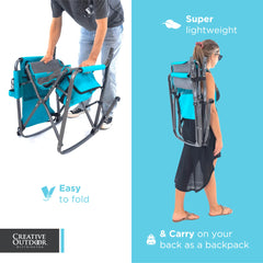 Creative Outdoor collapsible rocking chair folded compact for easy transport.