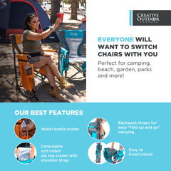 Creative Outdoor collapsible rocking chair open dimensions ideal for camping and picnics.