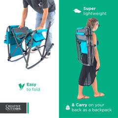 Creative Outdoor chair with mesh back rest for ventilation on warm days.