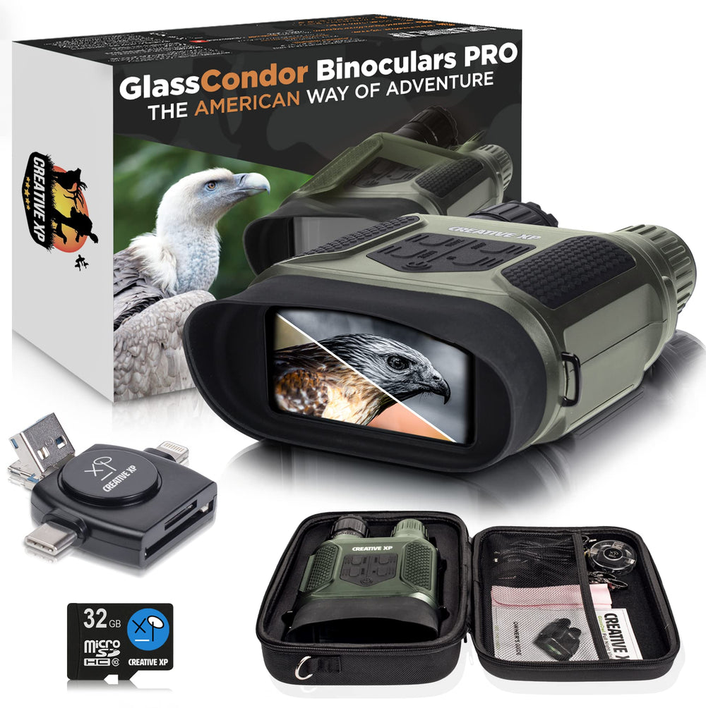 Creative XP Pro night vision binoculars front view for rugged field use and scouting.