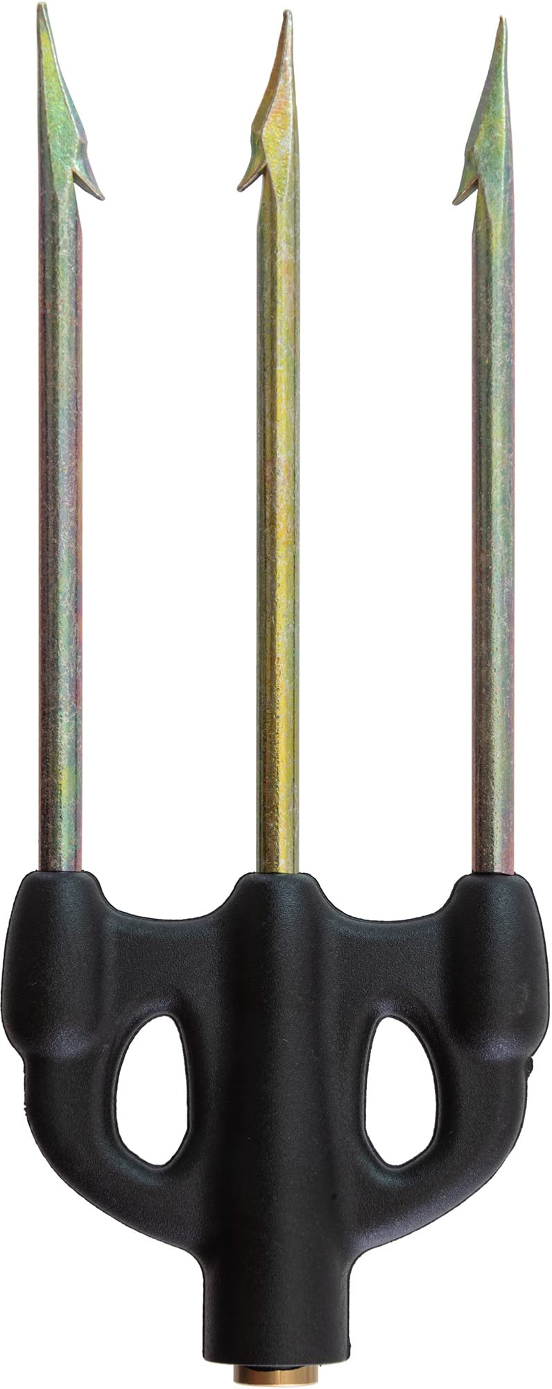 Cressi 3-prong spear head provides a secure grip for spearfishing.
