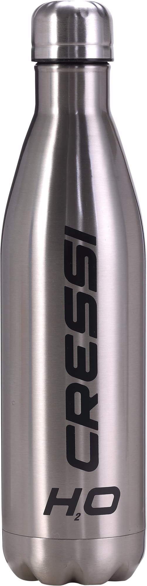 Cressi H2O double-wall bottle front view; fits most cup holders and maintains temperature.