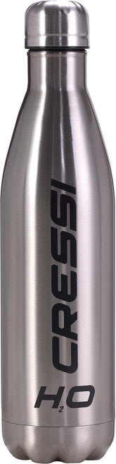 Cressi H2O double-wall bottle front view; fits most cup holders and maintains temperature.