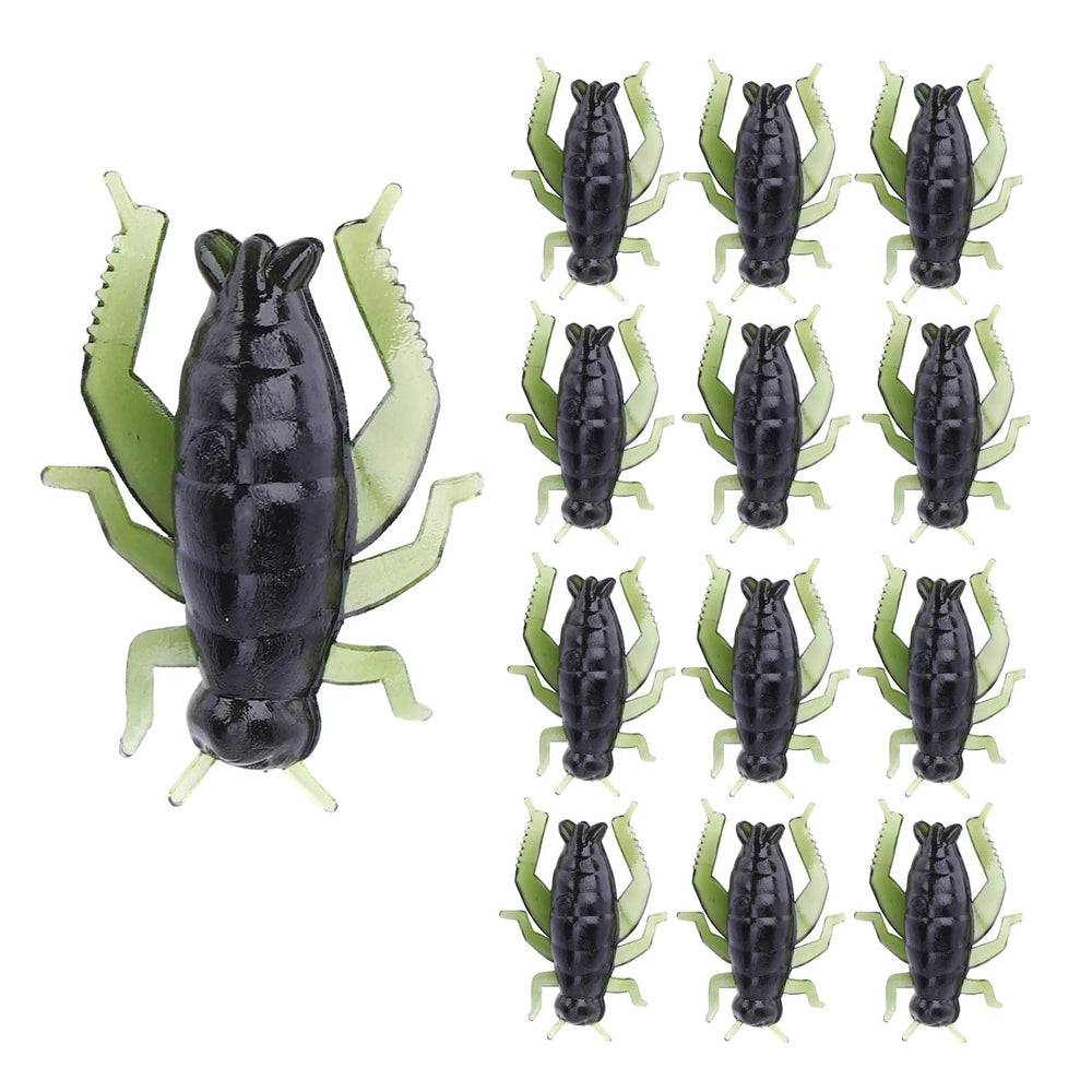 Front view of the cricket-shaped fishing soft lures pack