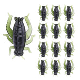 Front view of the cricket-shaped fishing soft lures pack