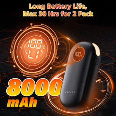CRISLEX hand warmers LED display indicates heat level and battery life