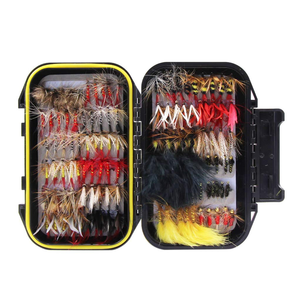 Croch 120pcs dry and wet flies box set with 21 styles and 6 hook sizes