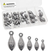 Croch 30pcs fishing sinker kit in a round plastic box with mixed weights