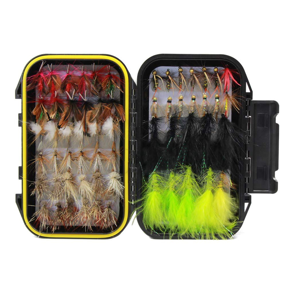 Croch 60pcs fly fishing flies assortment showing diverse patterns