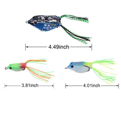 Croch Frog Lure Kit 18 pcs close-up of multicolor lures in hand