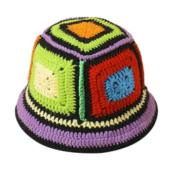 Handmade crochet bucket hat for women with floral design