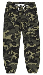 Cromoncent women's cargo pants army-green-camo elastic waist for all-day comfort.
