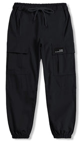 Cromoncent women's cargo pants front view shows elastic waist for comfortable movement during outdoor activities