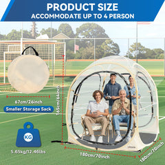 Croosseoutdoors bubble tent interior with four-person layout for comfortable seating