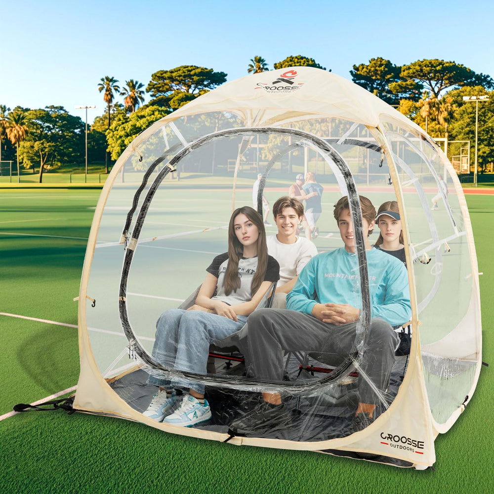 Croosseoutdoors Sports Tent Pop Up Shelter setup showing instant shelter for events