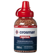 Crosman Copper-Coated 4.5mm BBs in EZ-Pour bottle for reliable backyard target practice.