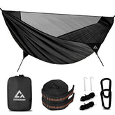 CROSSHIP camping hammock with built-in mosquito net for bug-free outdoor relaxation.