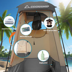 CROSSHIP dry and wet pockets organize toiletries and devices inside