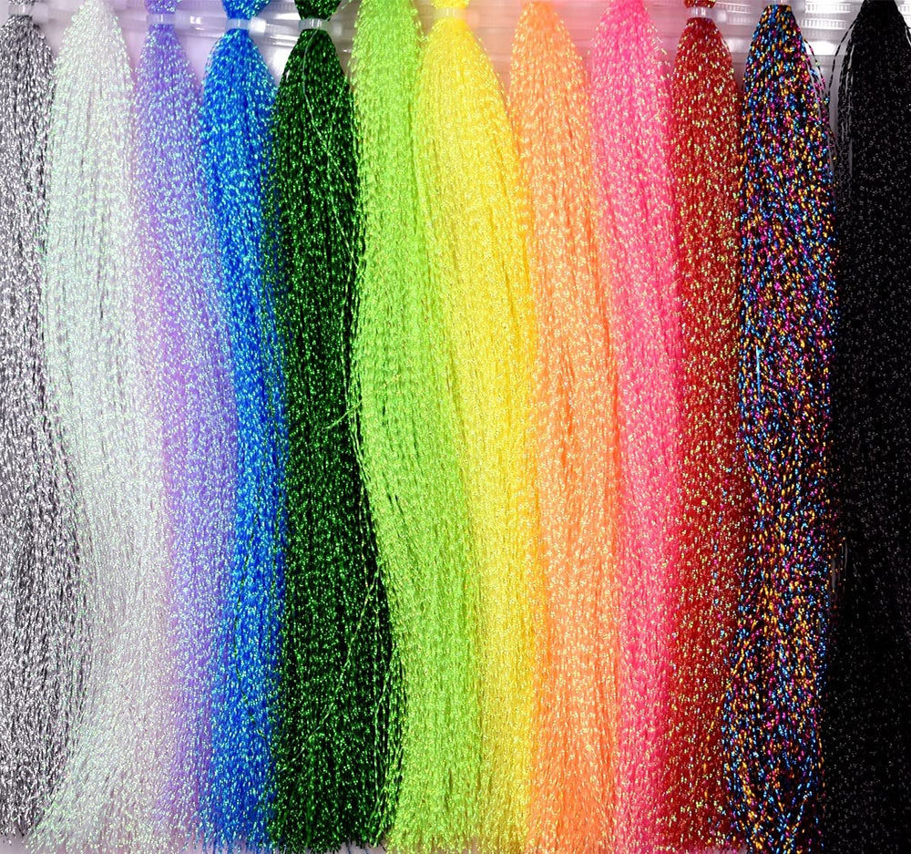Crystal Flash Line, 10-pack Set C for fly tying - assorted colors