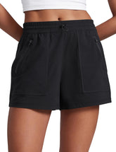 CRZ YOGA high-waisted hiking shorts 3-inch seam offer flexible movement for hiking.