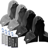 CSITE cooling hoodie towel pack shot demonstrates four-pack setup for outdoor heat relief.